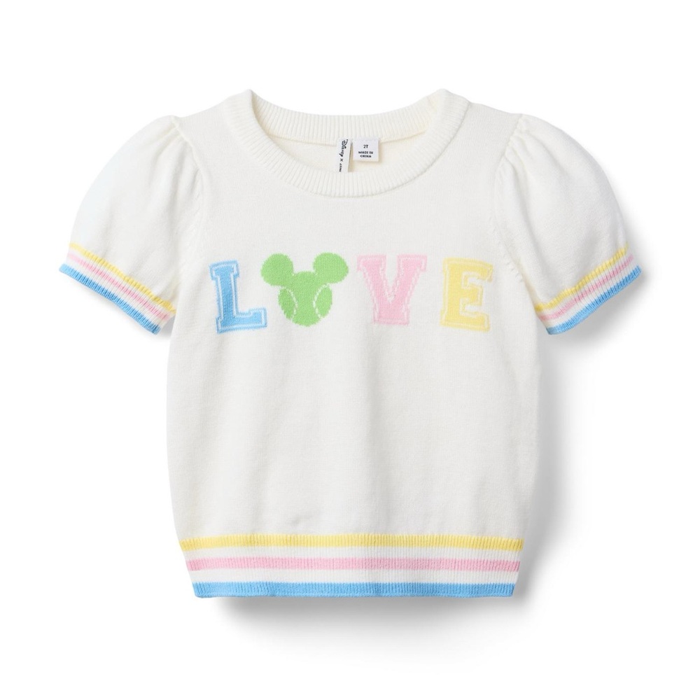 JANIE and JACK Mickey Mouse LOVE Tennis Sweater Top
